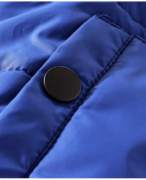 Babyhug Padded Hooded Jacket Soccer Badge - Blue