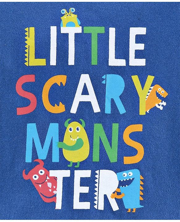 Babyhug Full Sleeves Tee Text Print - Blue