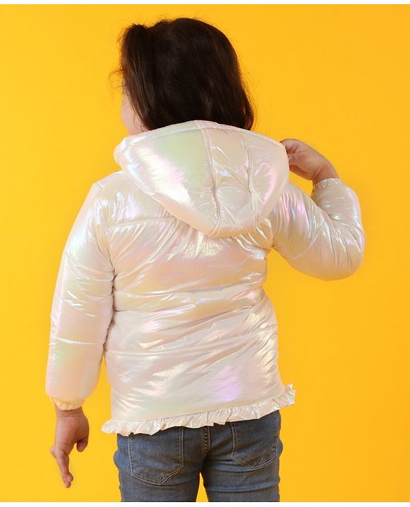 Babyhug Full Sleeves Padded Jacket - White