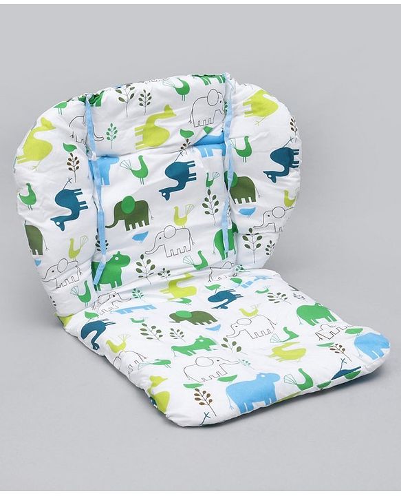 Babyhug Food Tray and Cushion Set Elephant Print - Green Blue