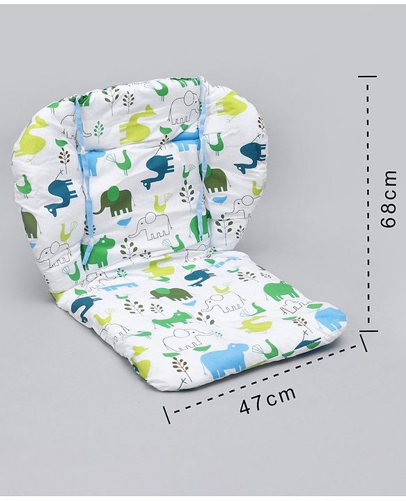 Babyhug Food Tray and Cushion Set Elephant Print - Green Blue