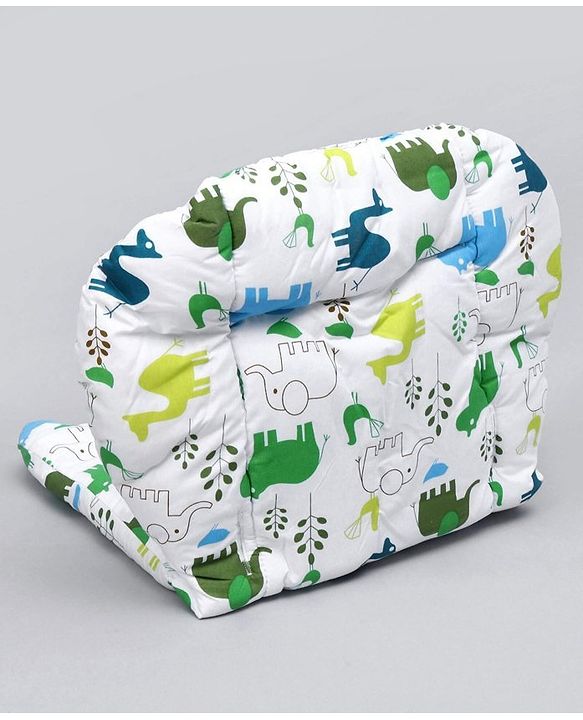 Babyhug Food Tray and Cushion Set Elephant Print - Green Blue