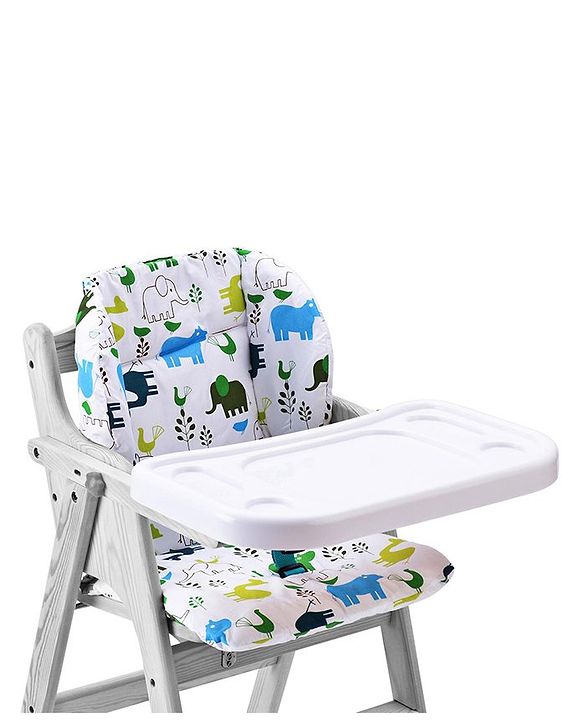 Babyhug Food Tray and Cushion Set Elephant Print - Green Blue