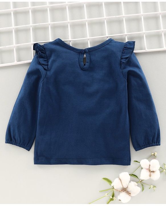 Babyhug Full Sleeves Tee Dancing Bunny Print - Navy