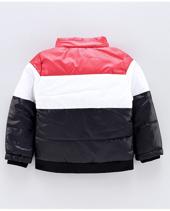 Babyhug Full Sleeves Hooded Padded Jacket - Red Navy