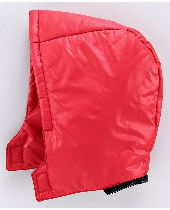 Babyhug Full Sleeves Hooded Padded Jacket - Red Navy