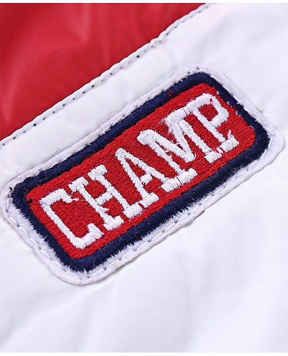 Babyhug Full Sleeves Hooded Padded Jacket - Red Navy