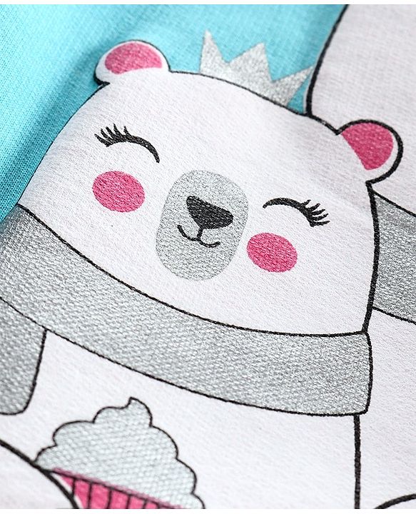 Babyhug Full Sleeves Sweatshirt Bear Print - Blue