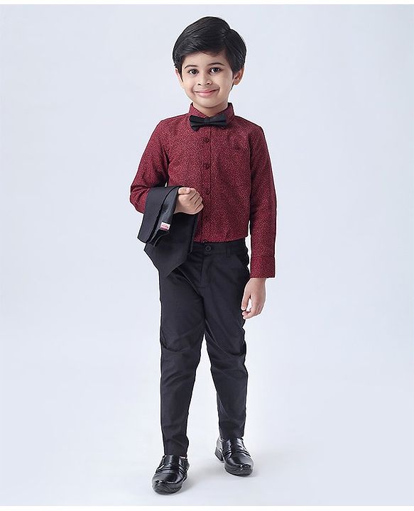 Babyhug Full Sleeves Party Suit - Maroon