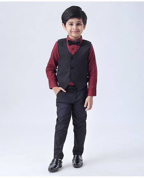 Babyhug Full Sleeves Party Suit - Maroon