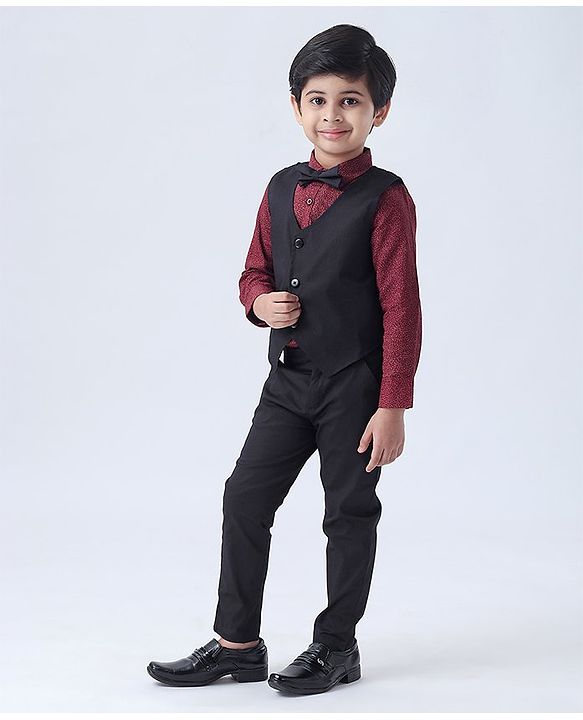 Babyhug Full Sleeves Party Suit - Maroon