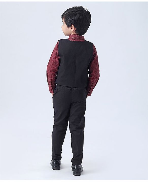 Babyhug Full Sleeves Party Suit - Maroon