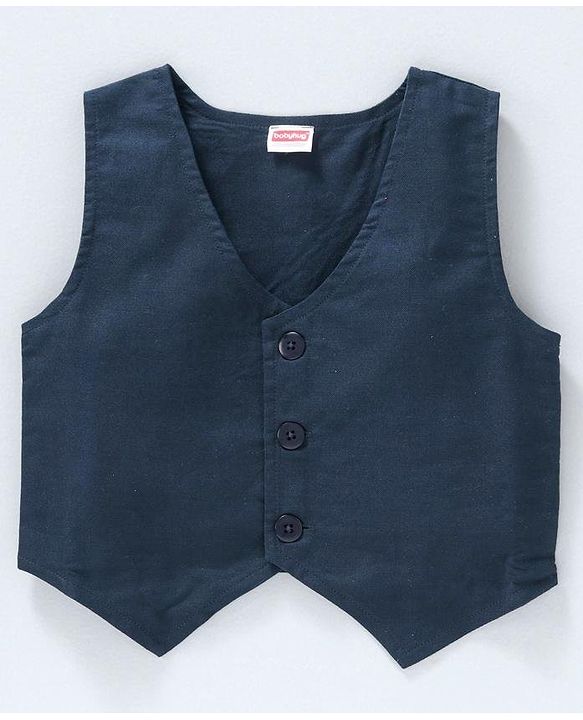 Babyhug Full Sleeves 3 Piece Party Suit with Bow - Blue (Bow Color May Vary) - 18-24m Blue