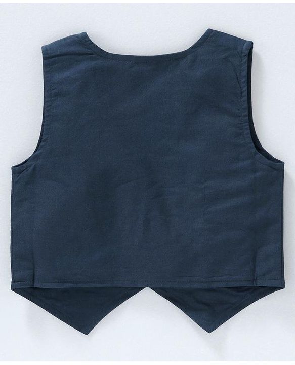 Babyhug Full Sleeves 3 Piece Party Suit with Bow - Blue (Bow Color May Vary) - 18-24m Blue