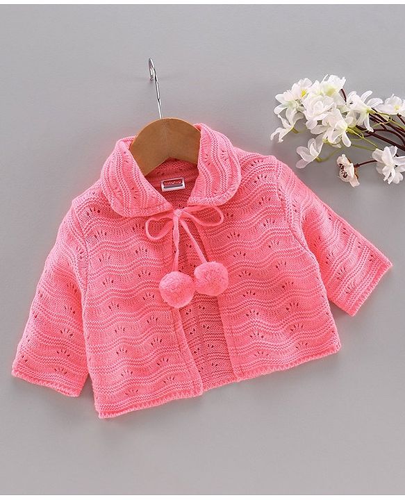 Babyhug Three Fourth Sleeves Shrug - Pink