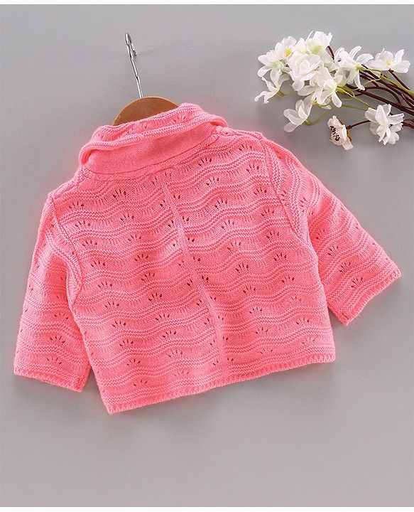 Babyhug Three Fourth Sleeves Shrug - Pink