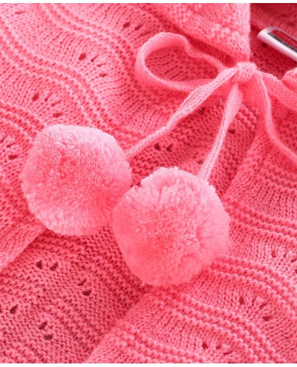 Babyhug Three Fourth Sleeves Shrug - Pink