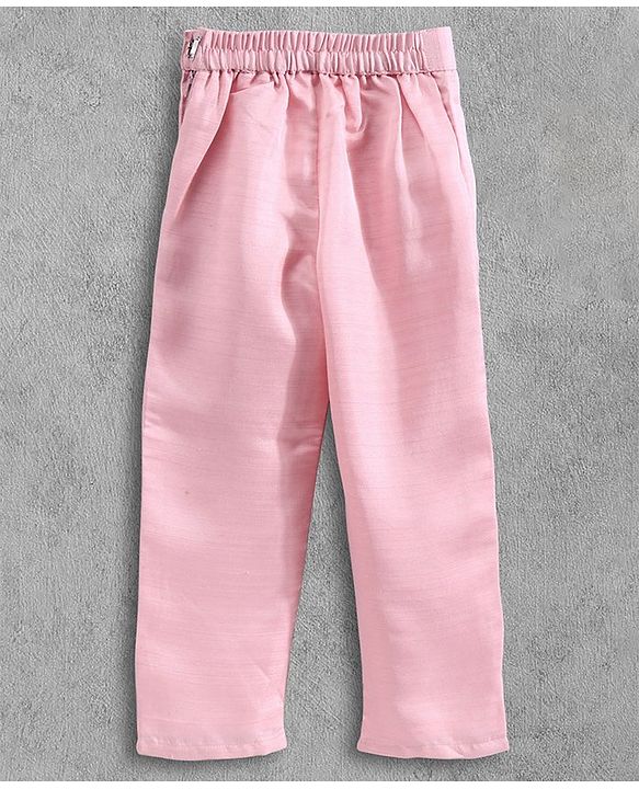 Babyhug Half Sleeves Full Length Kurta With Pants & Dupatta - Light Pink