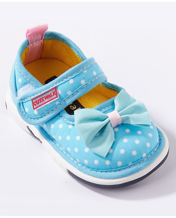 Cute Walk by Babyhug Canvas Shoes Bow Applique - Blue