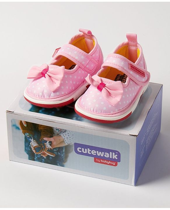 Cute Walk by Babyhug Canvas Shoes Bow Applique - Blue