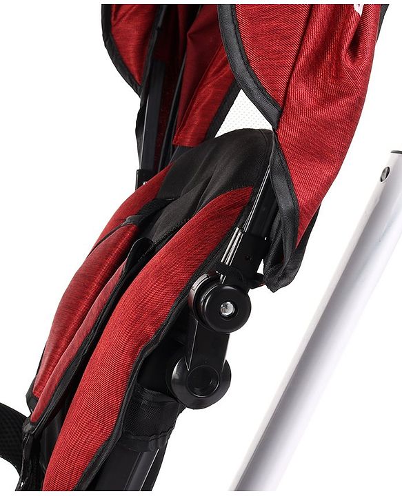 Babyhug Prodigy Plug & Play 7 in 1 Stroller Trike with Foldable Frame|360° Rotatable Seat|Rubber Wheels with Brakes|Parental Handle with Canopy|Storage Basket with Bell for Boys & Girls - Red