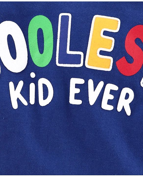 Babyhug Full Sleeves Tee Coolest Print - Navy Blue