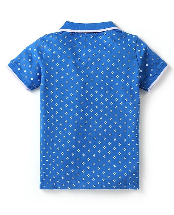 Babyhug Half Sleeves Tee Allover Print - Blue