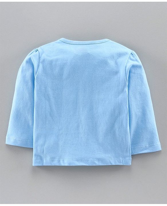 Babyhug Organic Cotton Full Sleeves Tee Heart Print Pack of 3 - Blue Pink Yellow