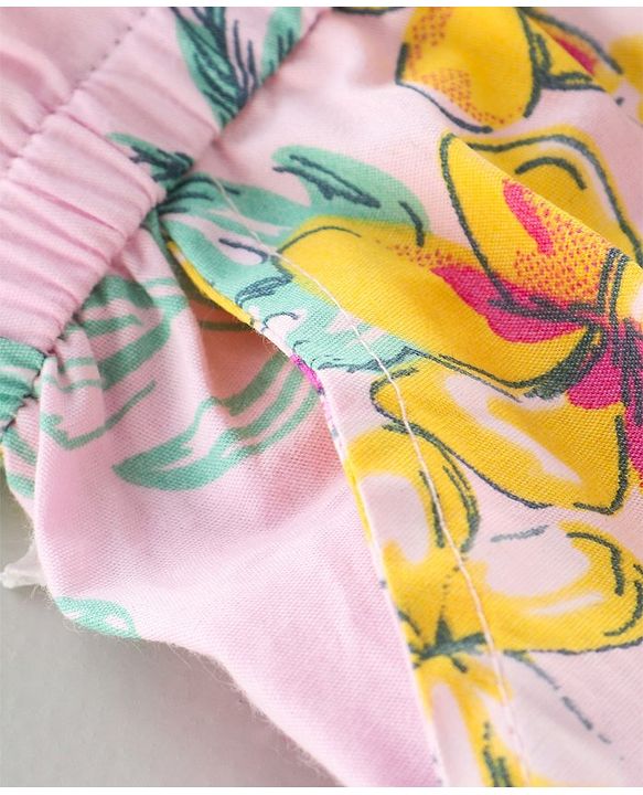 Babyhug Full Length Jumpsuit Floral Print - Pink