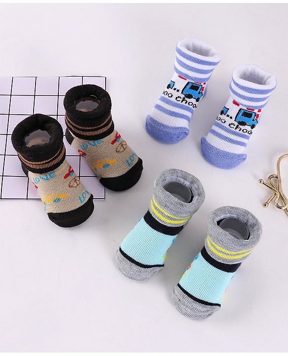 Cute Walk by Babyhug Socks Shoes Pack of 3 - Multicolor