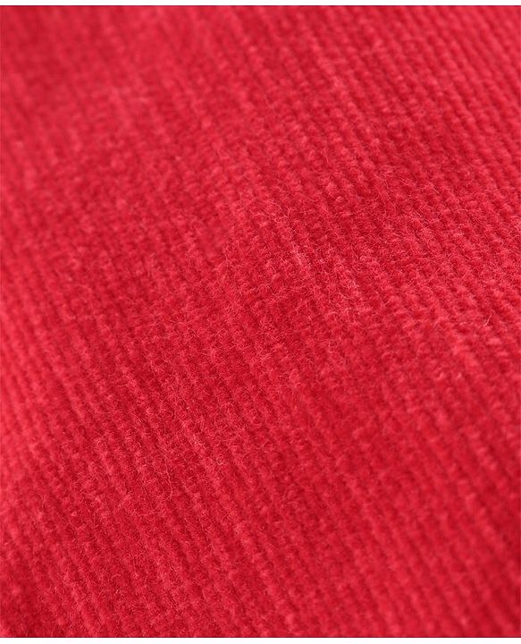 Babyhug Full Length Corduroy Pant Heart Embroidered - Red