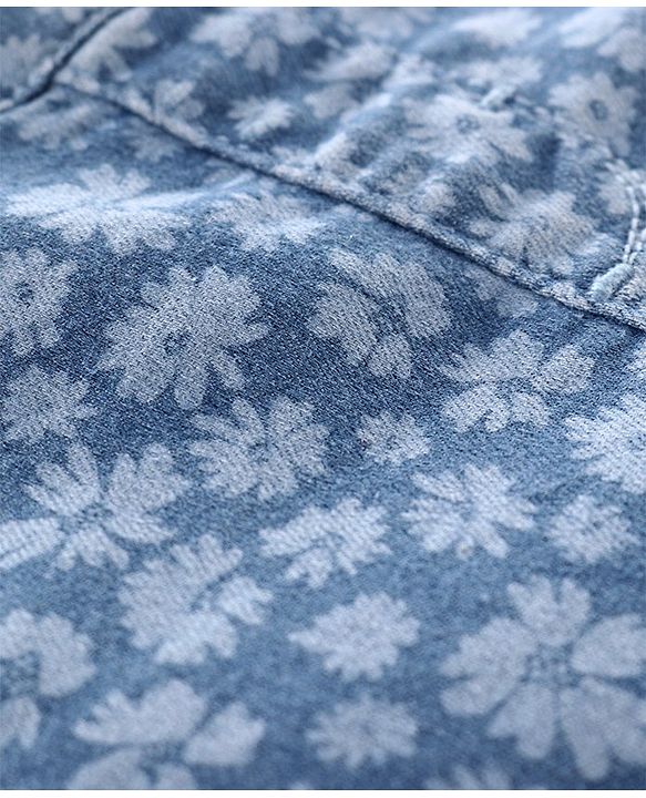 Babyhug Denim Skirt Floral Print - Blue