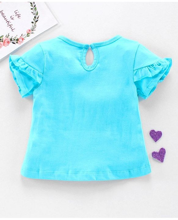 Babyhug Short Sleeves Biowashed Top Minnie Mouse Print - Blue