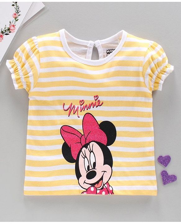 Babyhug Half Sleeves Top Stripes - Yellow