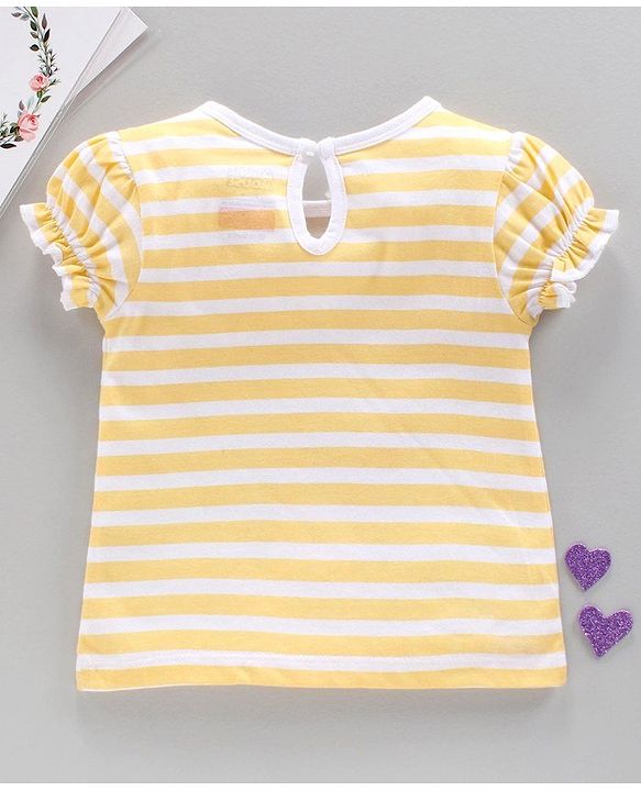 Babyhug Half Sleeves Top Stripes - Yellow