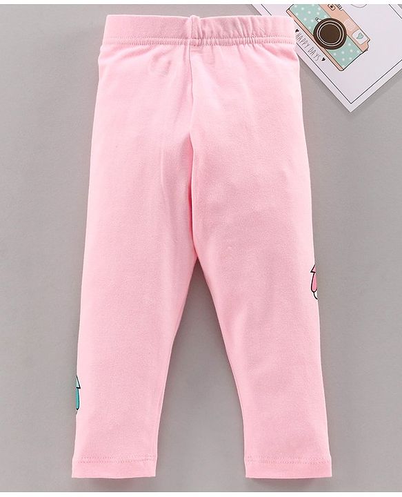 Babyhug Full Length Leggings Bird Print - Pink
