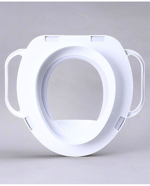 Babyhug Soft Potty Seat With Handle Cat Print - White