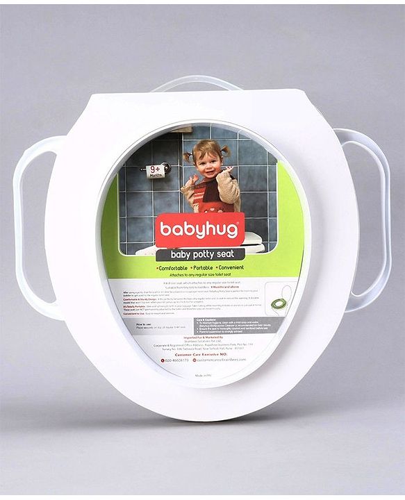 Babyhug Soft Potty Seat With Handle Cat Print - White