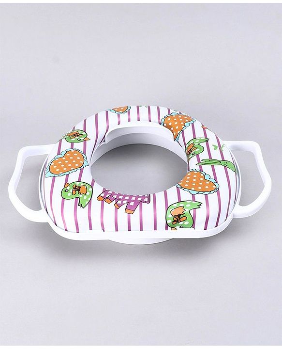 Babyhug Soft Potty Seat With Handle Bird Print - White