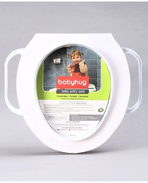 Babyhug Soft Potty Seat With Handle Bird Print - White