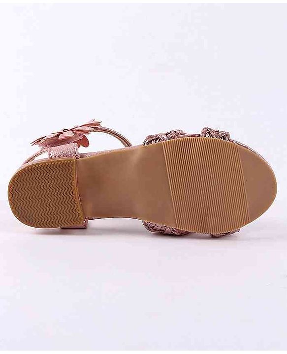 Cute Walk by Babyhug Party Wear Sandals Floral Appliques - Pink