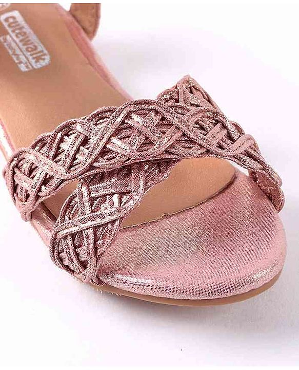 Cute Walk by Babyhug Party Wear Sandals Floral Appliques - Pink