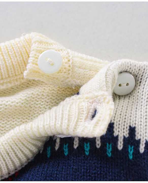 Babyhug Full Sleeves Sweater Set - White