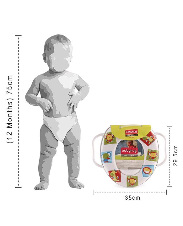 Babyhug Soft Potty Seat With Animal Print - White