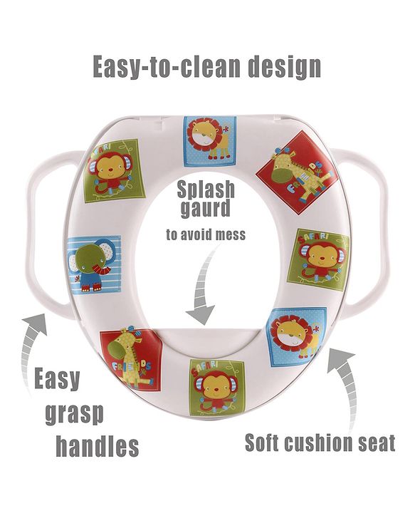 Babyhug Soft Potty Seat With Animal Print - White