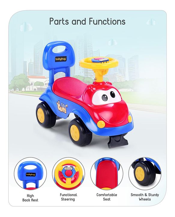 Babyhug Manual Ride On - Pink and Blue