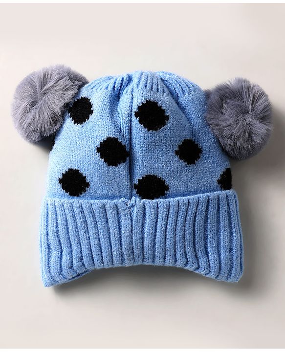 Babyhug Woollen Cap Pom Pom Detailing Pink - Diameter 10.5 cm