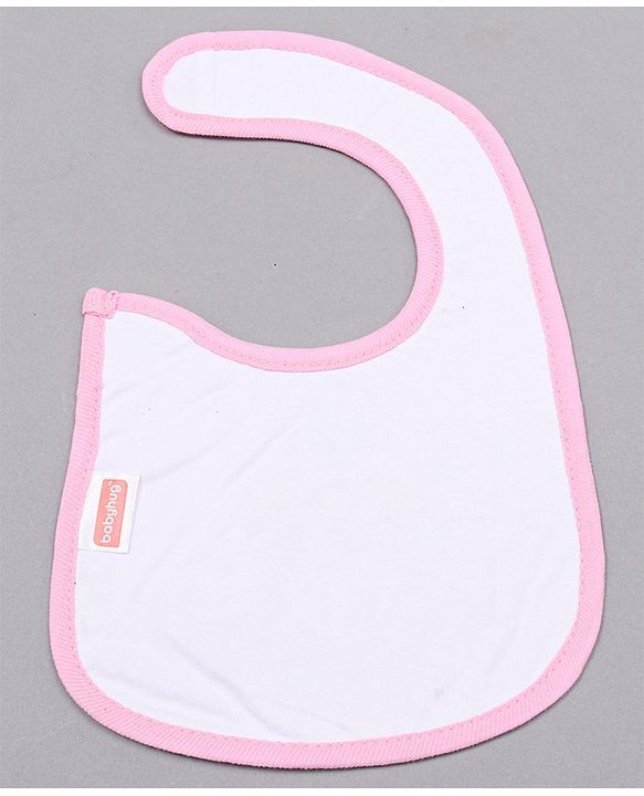 Babyhug Knitted Velcro Closure Bib Dolphin Print - Pink