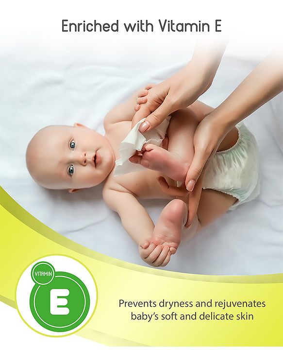 Babyhug Premium 98% Water Baby Wet Wipes with Moisturising Aloe Vera - 80 Pieces