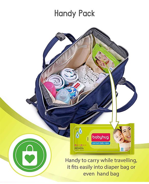 Babyhug Premium 98% Water Baby Wet Wipes with Moisturising Aloe Vera - 80 Pieces
